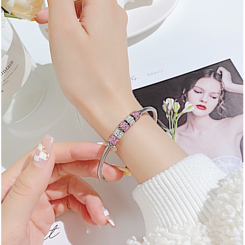 Vòng Tay Đính Đá Nhân Tạo Zircon Titan Ko Đen TT 4271