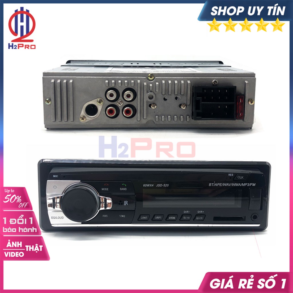 Đầu Nghe Nhạc Ô Tô, Đầu Mp3 Xe Tải Cao Cấp H2Pro Jsd-520 Bluetooth-Đài Fm, Điện 12V-24V Cho Ô Tô-Xe Tải - H2Pro Audio