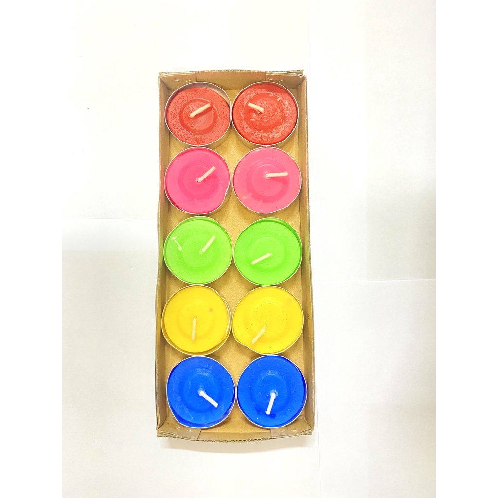 Đèn Cầy T.Light 5 Màu Sang Trọng - Hộp 10 Viên 5 Màu - Nến Ly Cung Hỷ