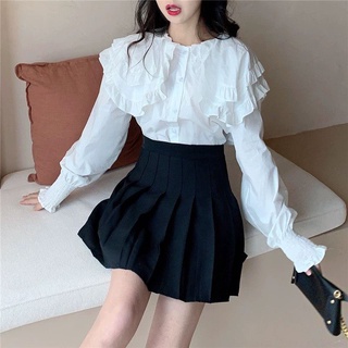 ÁO SƠ MI TIỂU THƯ TAY NHÚNG BÈO CB1
