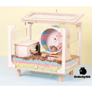 Chuồng/Lồng Hamster 2 cửa kèm chân đế gỗ