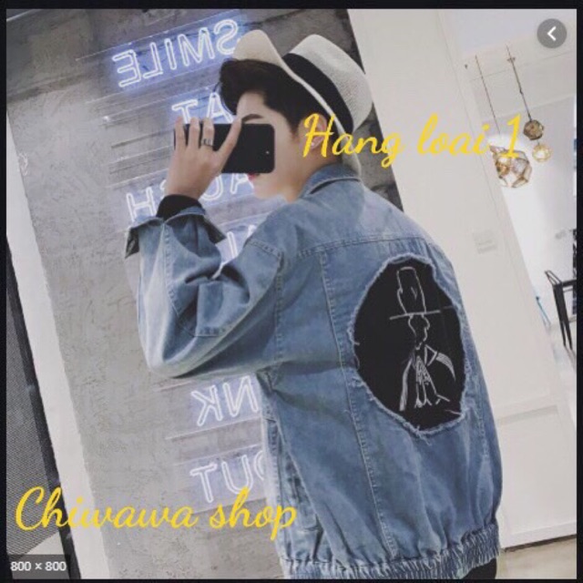 Áo khoác jean nam in person màu đen FC sang đẹp hàng loại 1