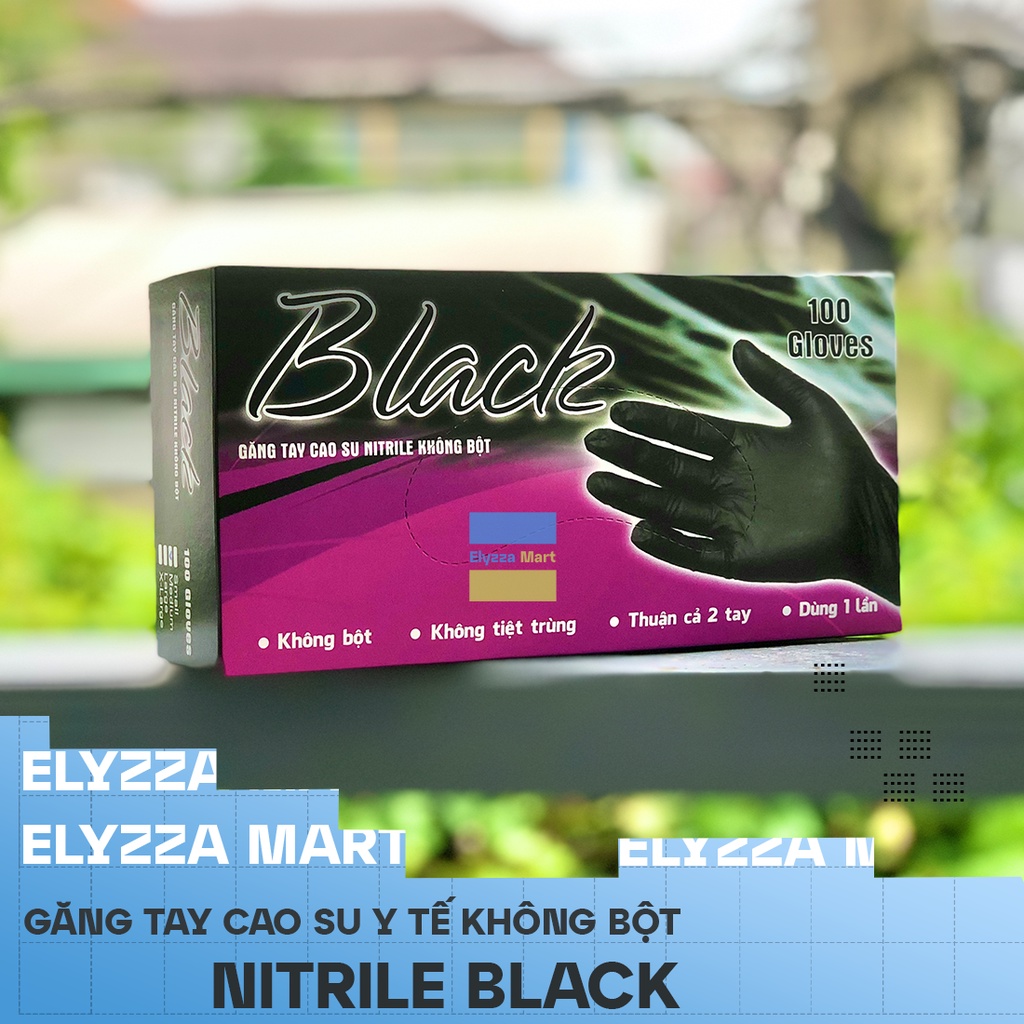 Găng Tay Y Tế Nitrile Màu Đen Không Bột HTC Black
