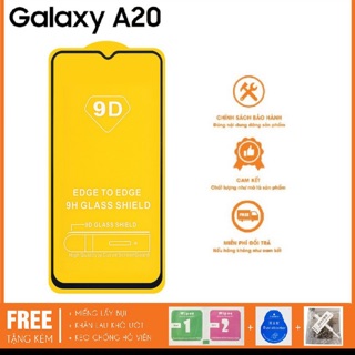 Kính cường lực full màn 9D cho samsung A20 tặng ốp dẻo trong suốt