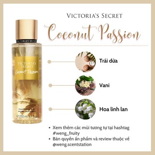 (MÙI HOT) Xịt thơm toàn thân bodymist Victoria's Secret mùi Coconut Passion