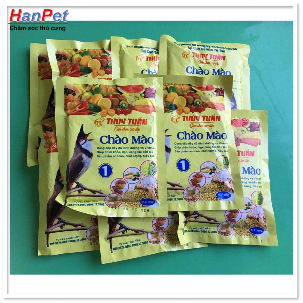 bao bì túi cám chim chào mào in trục ống đồng