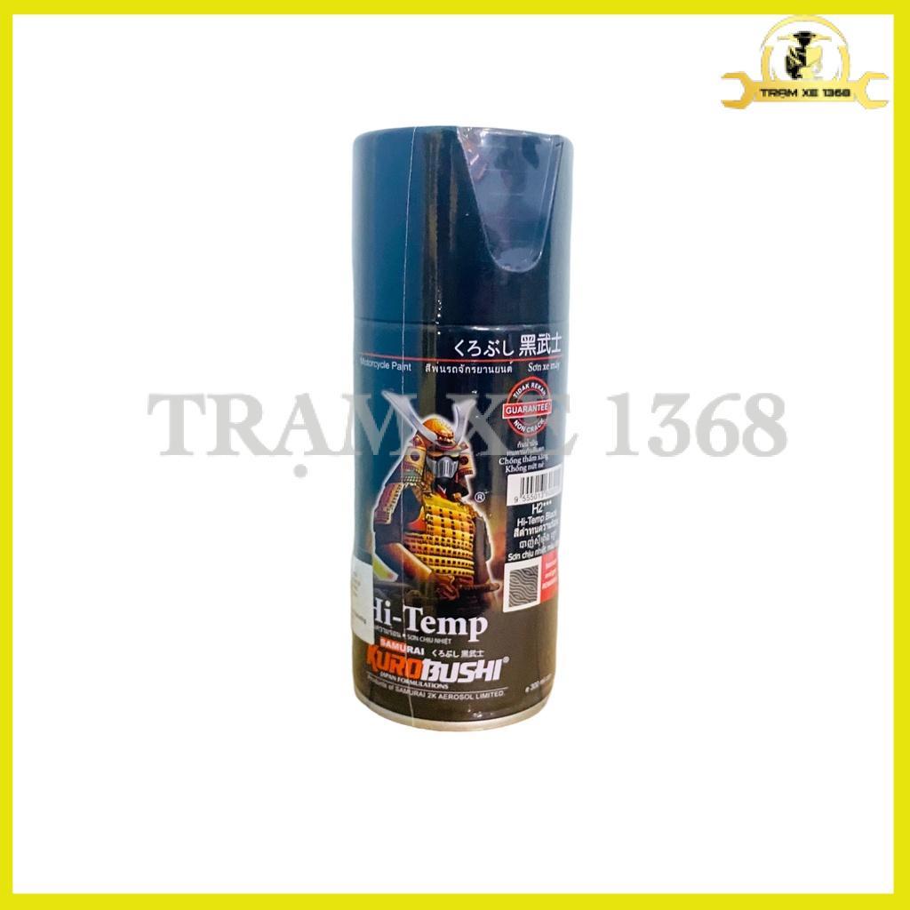 Chai sơn Samurai H2 chịu nhiệt chống cháy màu đen mờ 300ml - Sơn pô zin