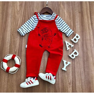 Yếm nỉ da cá kèm áo kẻ cotton