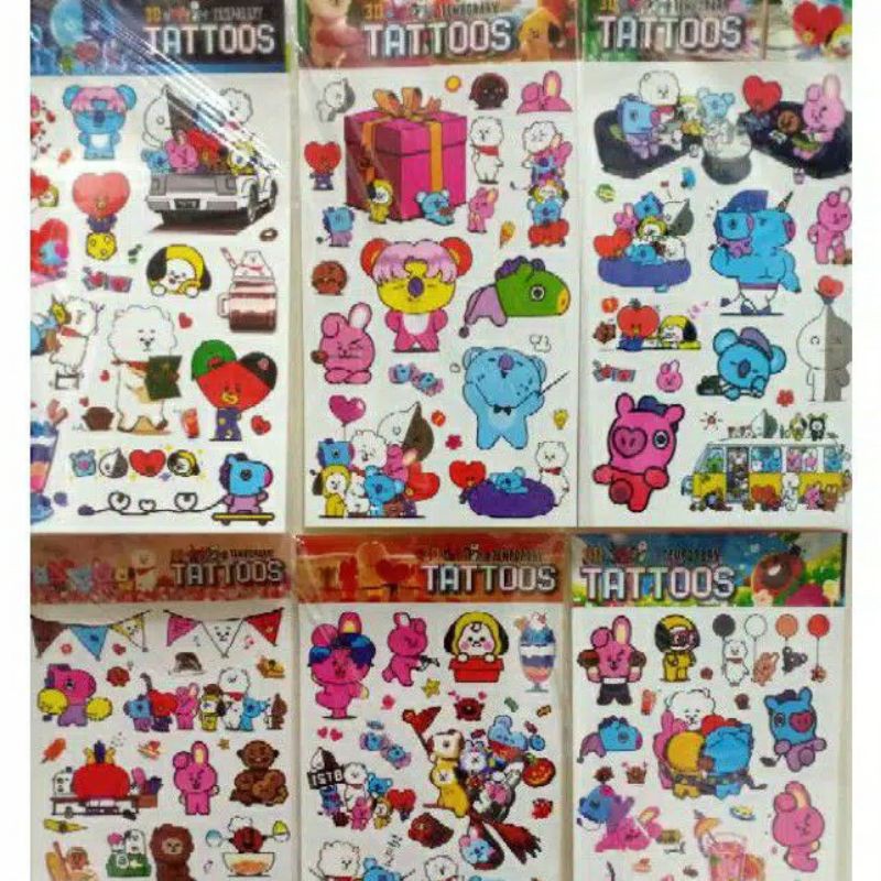 Bộ ảnh nhóm nhạc BTS Bt21 TATTOO UNICORN