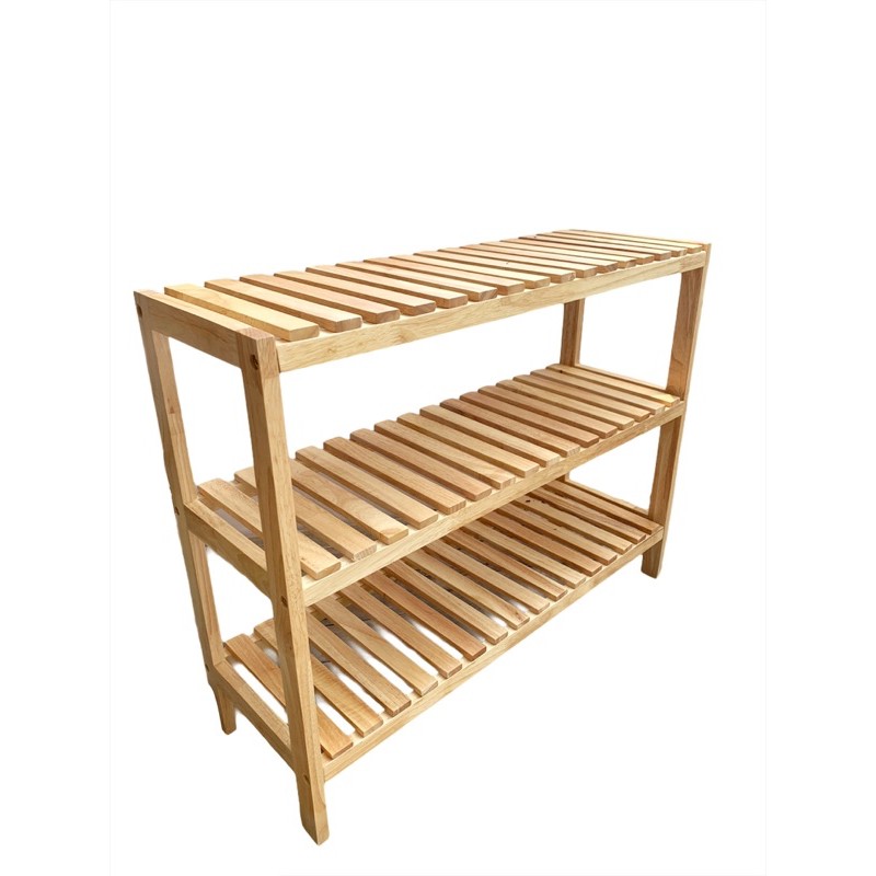 [ XẢ KHO GIÁ SỈ ] KỆ ĐA NĂNG 3 TẦNG GỖ CAO SU XUẤT KHẨU HÀN QUỐC ( RUBBER WOOD SHOES STORAGE-3 TIER, 고무나무 원목 신발정리대 3단 )