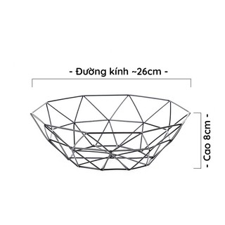 Rổ sắt đựng trái cây hình học