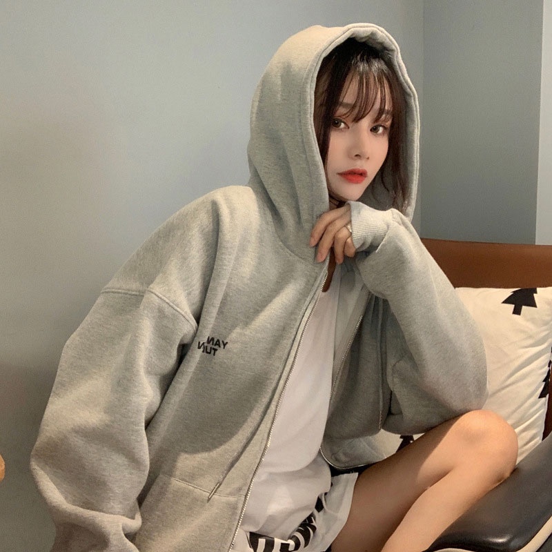 Áo Hoodie Dài Tay Phong Cách Hàn Quốc Mới Cho Nữ