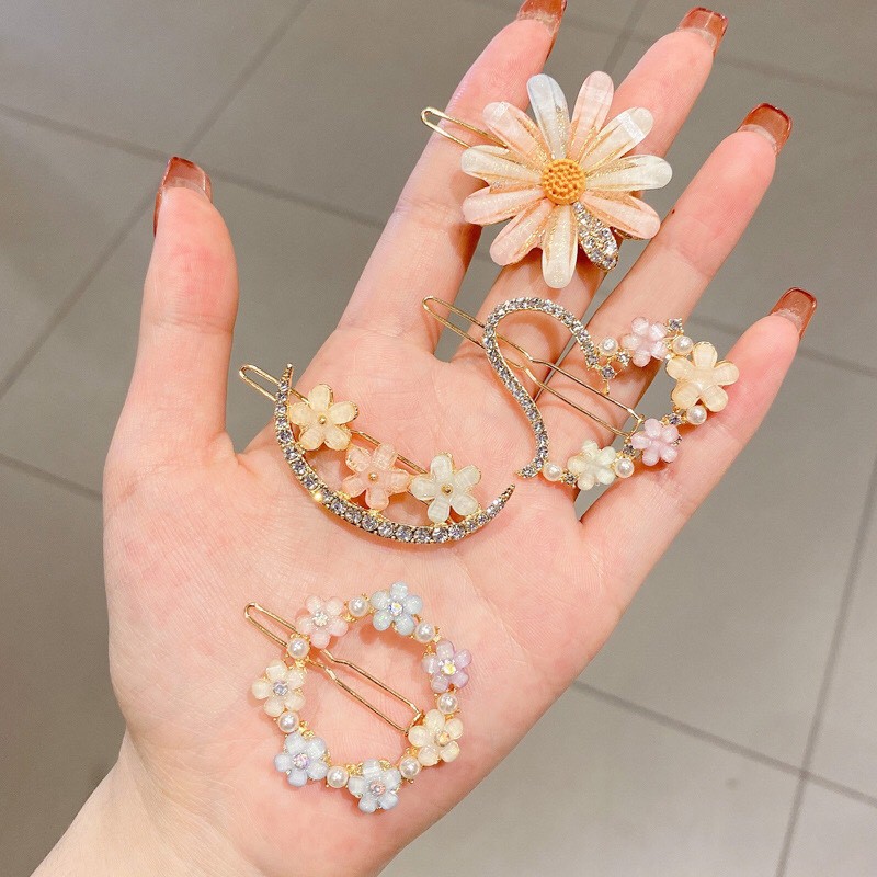[Rẻ Vô Địch]   Kẹp tóc đính hoa