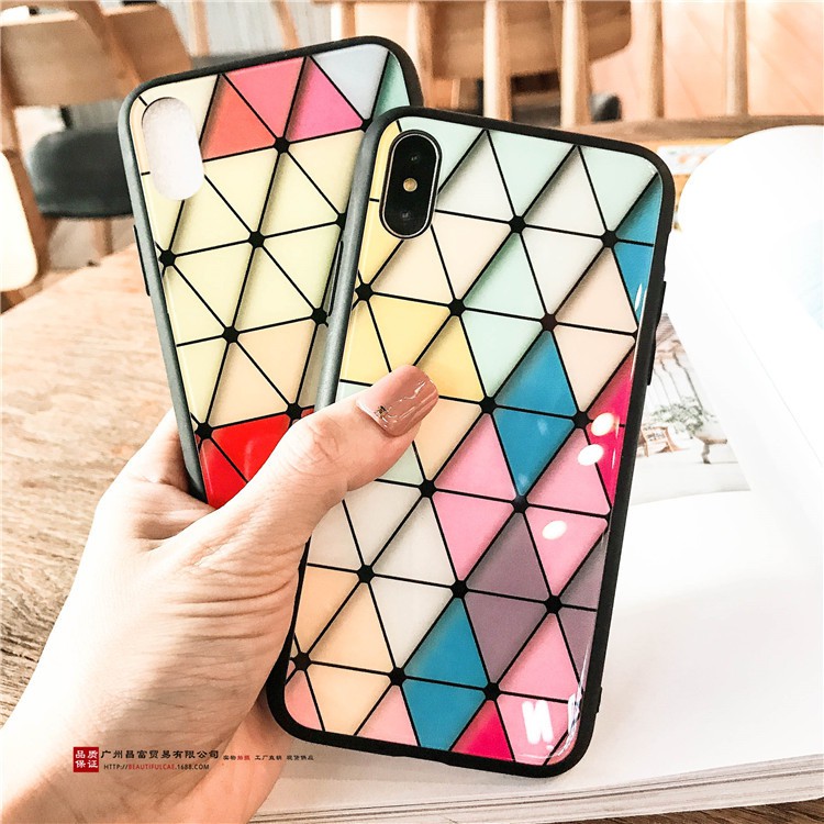 Ốp Cầu Vồng Lưng Bóng Cho Iphone ( Ốp lưng kính ) k298a