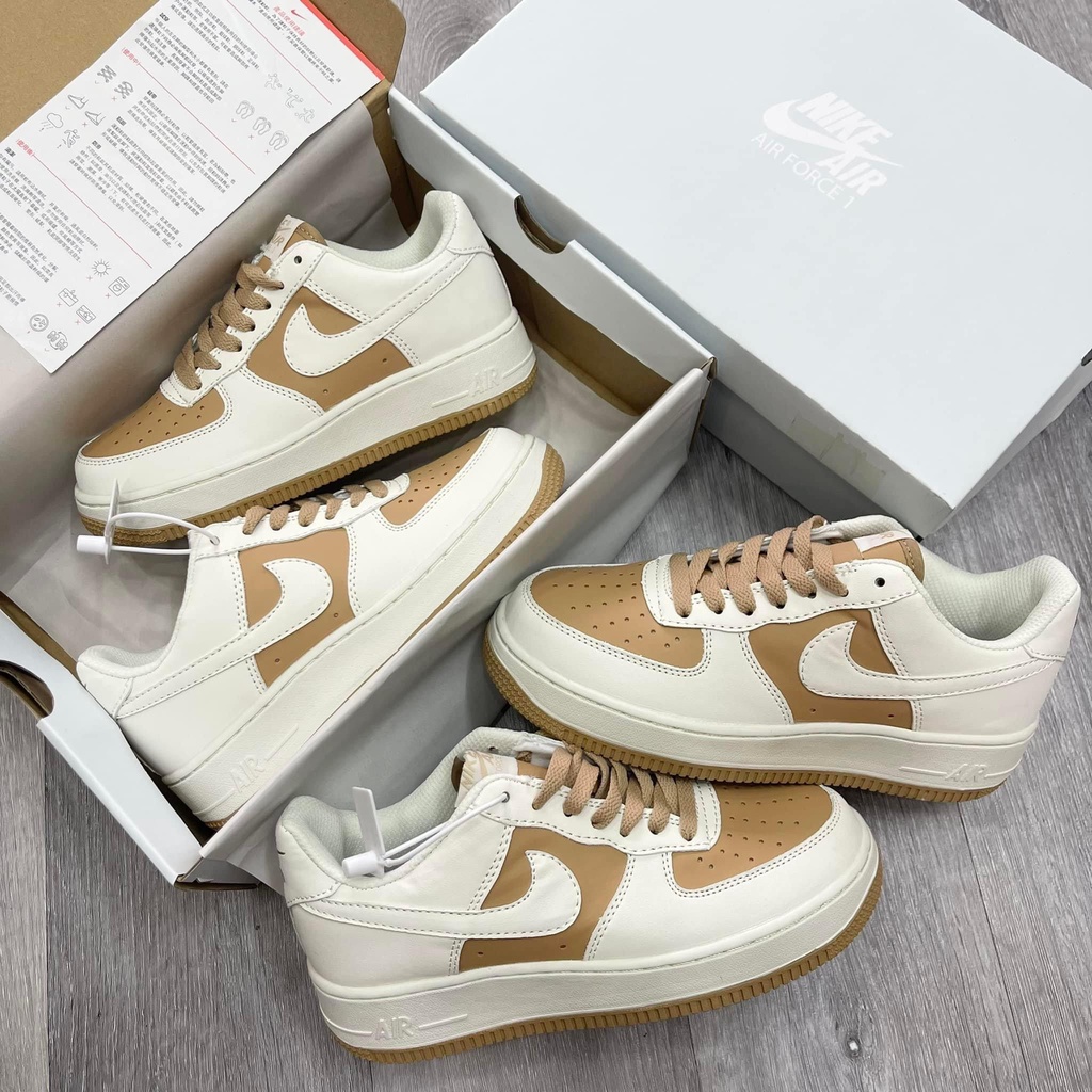 giày thể thao sneaker AF1 trà sữa force gucci nâu kem nam nữ bản cao cấp ảnh thật tự chụp+freeship