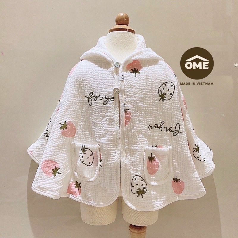Áo choàng đa năng cho bé Ome-Áo chống nắng,chống bụi, cho bé từ sơ sinh đến 8 tuổi Ôme