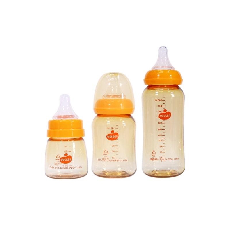 Bình Sữa Wesser PPSU Cổ Hẹp, Bình Sữa Cho Bé Sơ Sinh Dung Tích 60ml - 140ml - 250ml