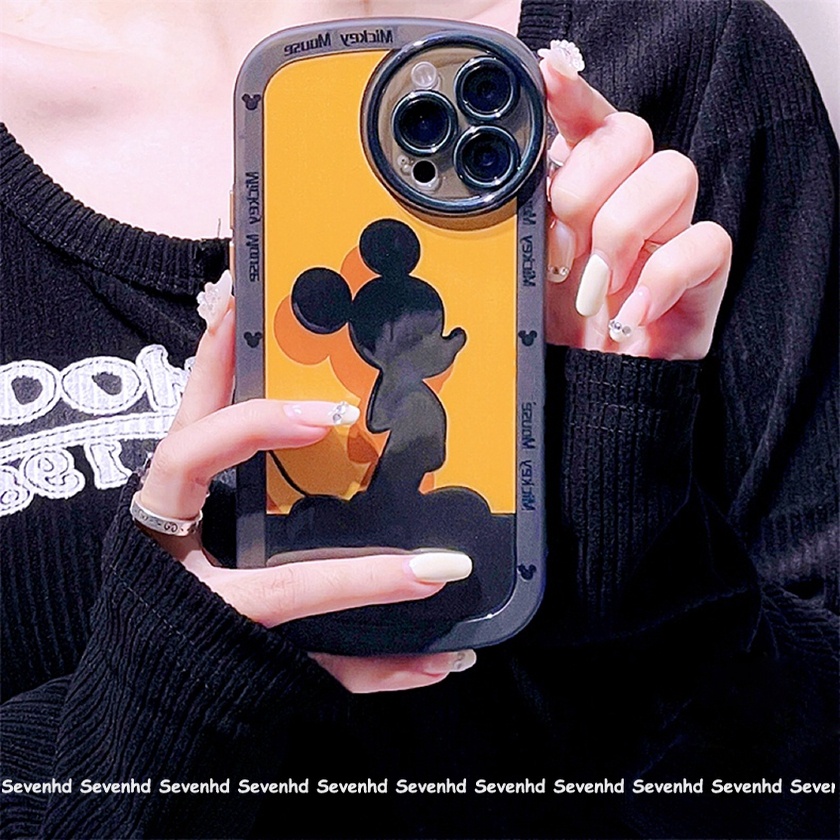 Ốp Điện Thoại Họa Tiết Chuột Mickey Mắt To Cho iPhone 13 12 11 Pro Max X XR Xs Max 8 7 Plus SE 2020