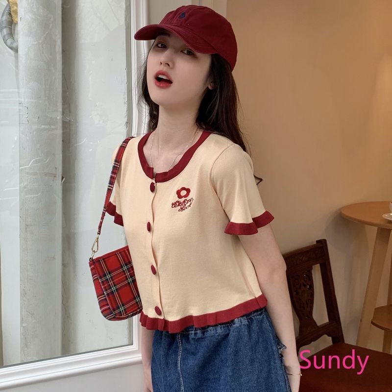 Áo Dệt Kim Thêu Họa Tiết Thời Trang Mùa Hè Phong Cách Vintage Cho Nữ