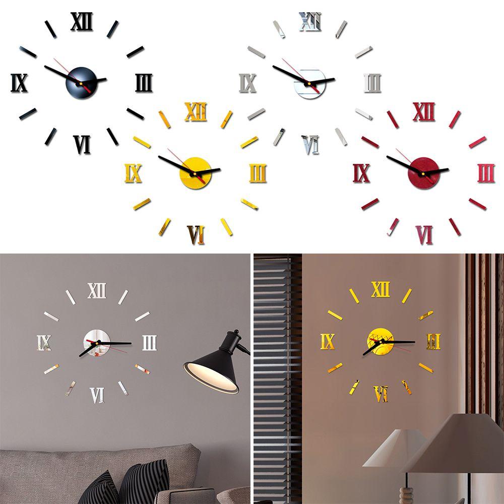 Miếng Dán Tường Hình Đồng Hồ Thời Trang Bằng Acrylic Tự Dính Không Gây Tiếng Ồn