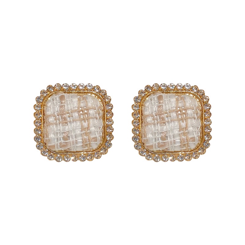 Khuyên tai mạ bạc 925 đính kim cương nhân tạo phong cách Hàn Quốc thời trang sang trọng cho nữ