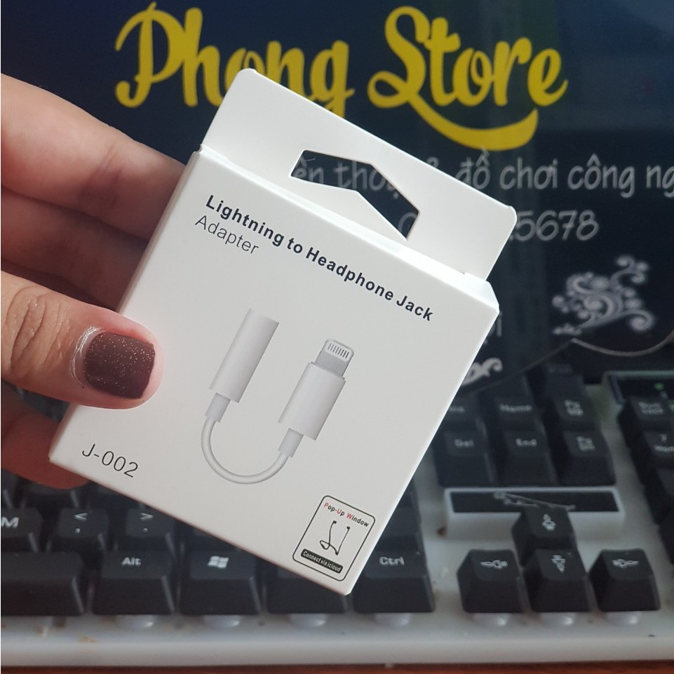 Jack chuyển tai nghe iphone từ Lightning sang Jack 3.5 có hỗ trợ Mic - Bảo hành 1 đổi 1