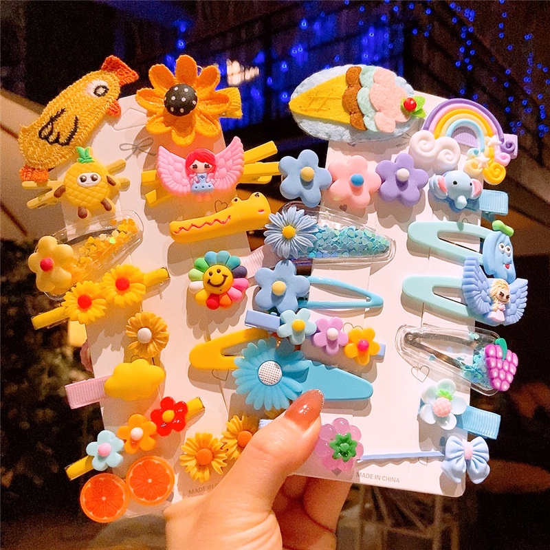 Kẹp Tóc Hình Hoa/Trái Cây/Cầu Vồng Phong Cách Mới