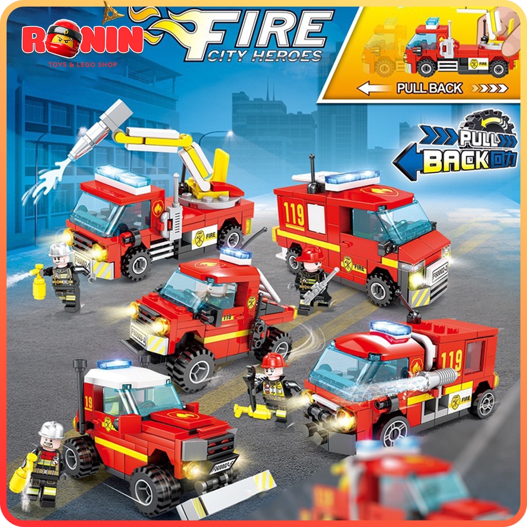 Bộ Đồ Chơi Lắp Ráp Lego Xe Ô Tô Cứu Hỏa / Fire Ladder Truck 8in1