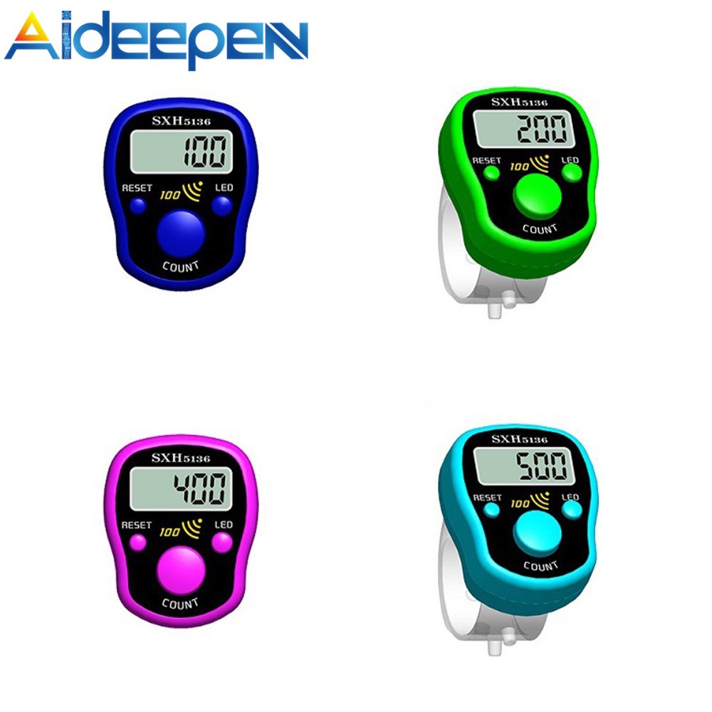 Máy Đếm Số Điện Tử Mini AIDEEPEN Màn Hình LCD Màu Sắc Ngẫu Nhiên Có Thể Sạc Lại
