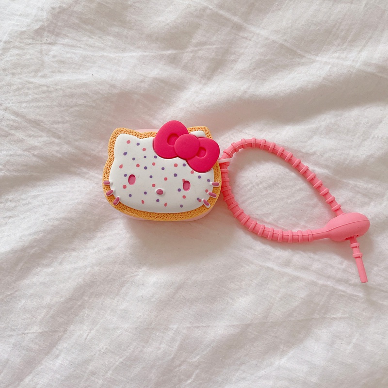 Vỏ Bảo Vệ Hộp Sạc Tai Nghe AirPods 2 1 3 Pro Hình Mèo Hello Kitty 3D Dễ Thương