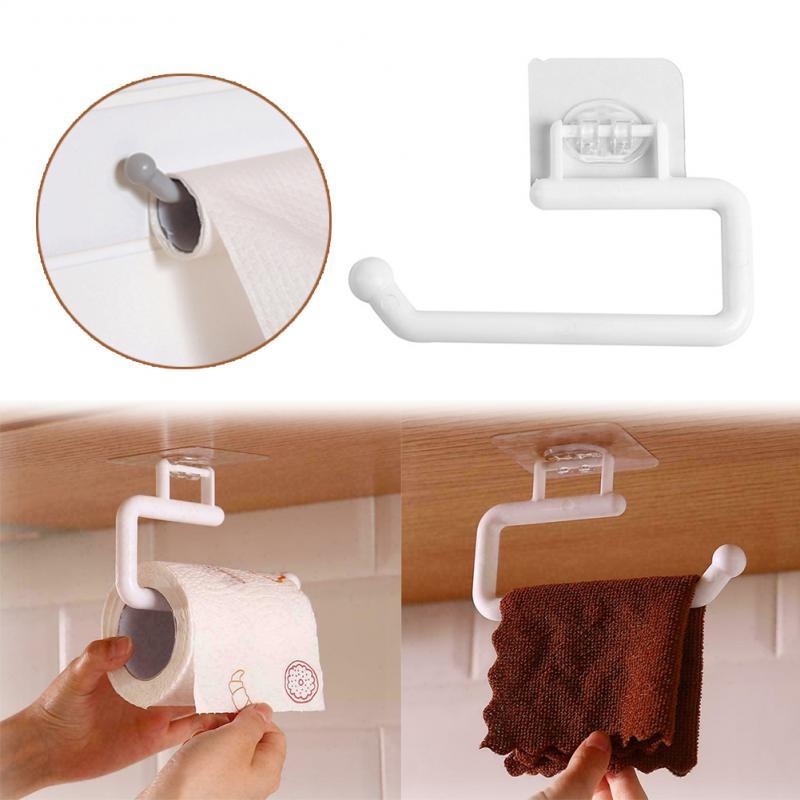 1 Giá Đỡ Cuộn Giấy Vệ Sinh Tự Dính Gắn Cửa Nhà Tắm/Nhà Bếp
