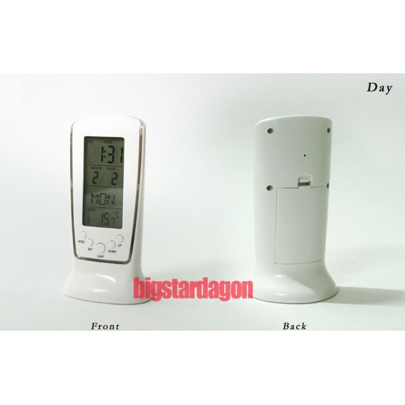 Đồng hồ để bàn - đồng hồ báo thức - có đèn led, có báo thức, có đo nhiệt độ - DHB001