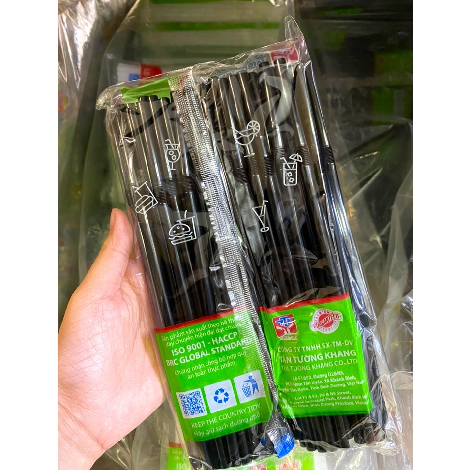 1 bịch ống hút nhựa cong phi 6
