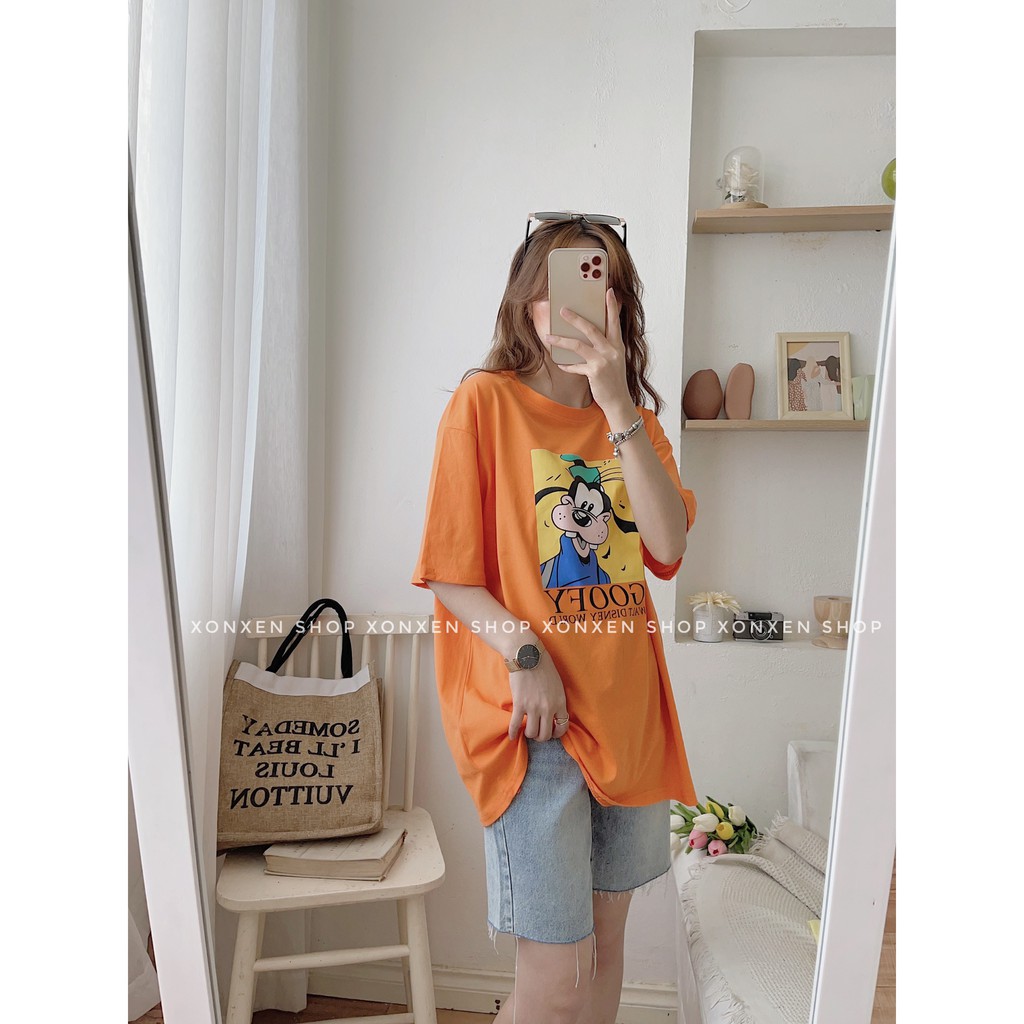 ÁO THUN FORM RỘNG IN HÌNH cá tính chất cotton thoáng mát Xonxen shop free size, mã 12