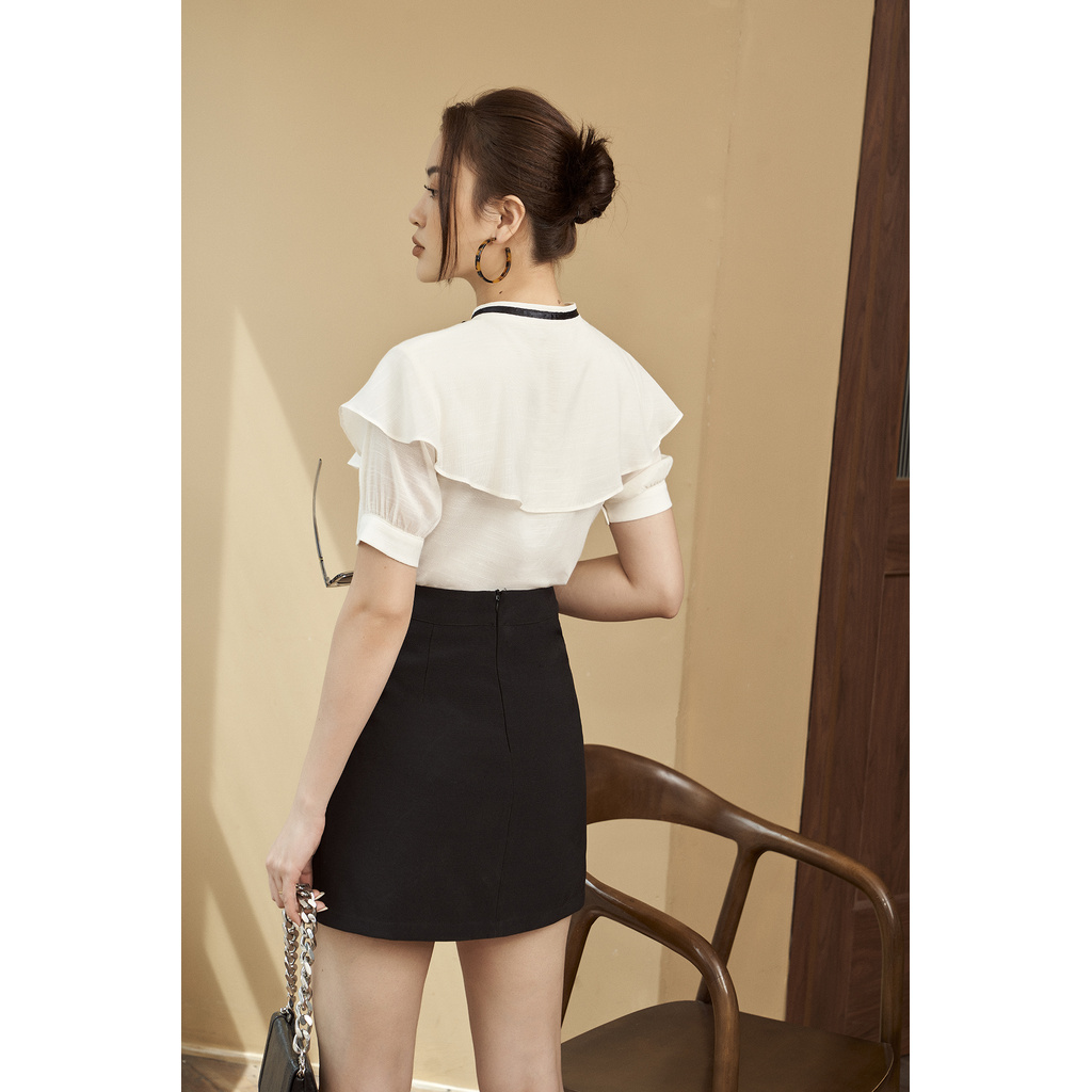 LADY ME by Eva de Eva Áo sơ mi tay ngắn cổ nơ 21SSMO005T | BigBuy360 - bigbuy360.vn