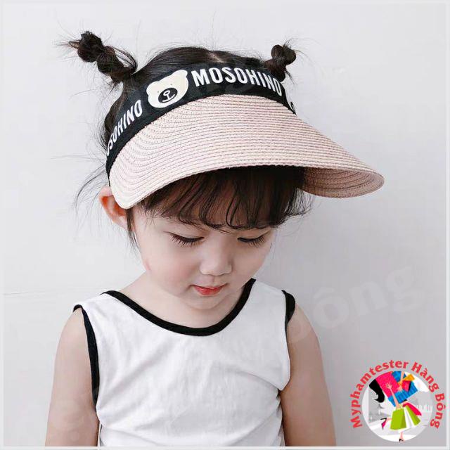 Mũ cói lưỡi trai cho bé gái