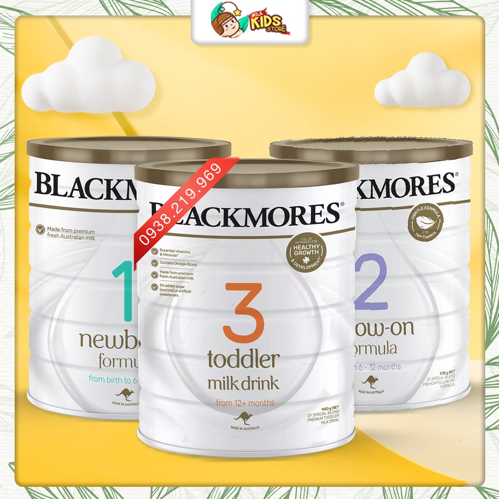 [MẪU MỚI] SỮA BLACKMORES ÚC ĐỦ 3 SỐ 1, 2, 3 900G