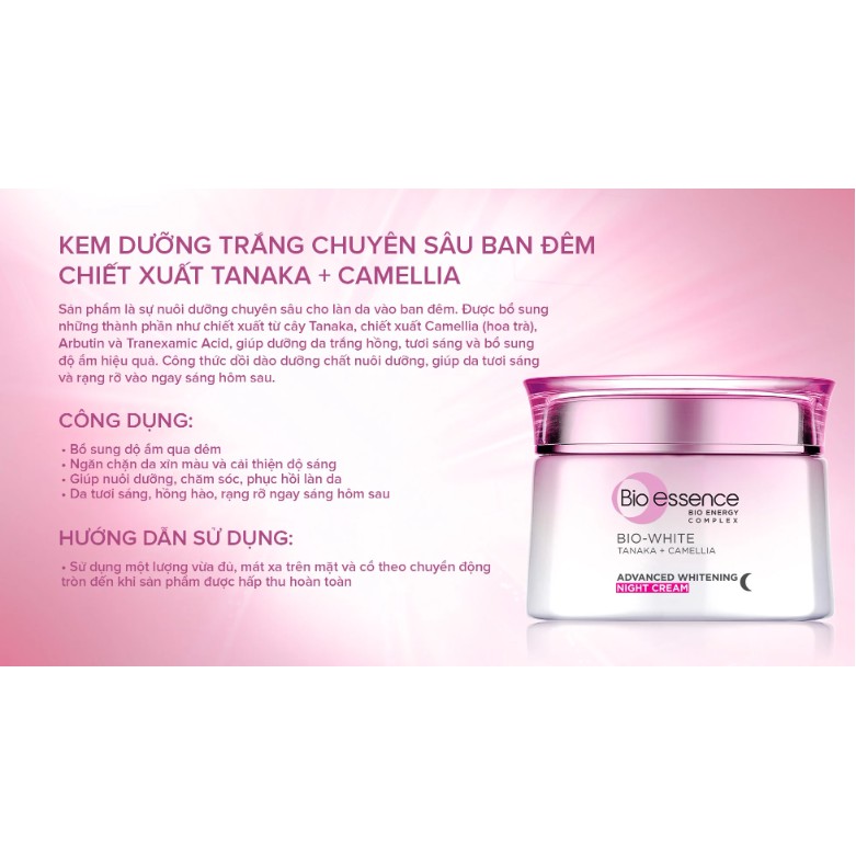 Kem Dưỡng Trắng Chuyên Sâu Bio-essence Bio-White Advanced Whitening Night Cream 50g