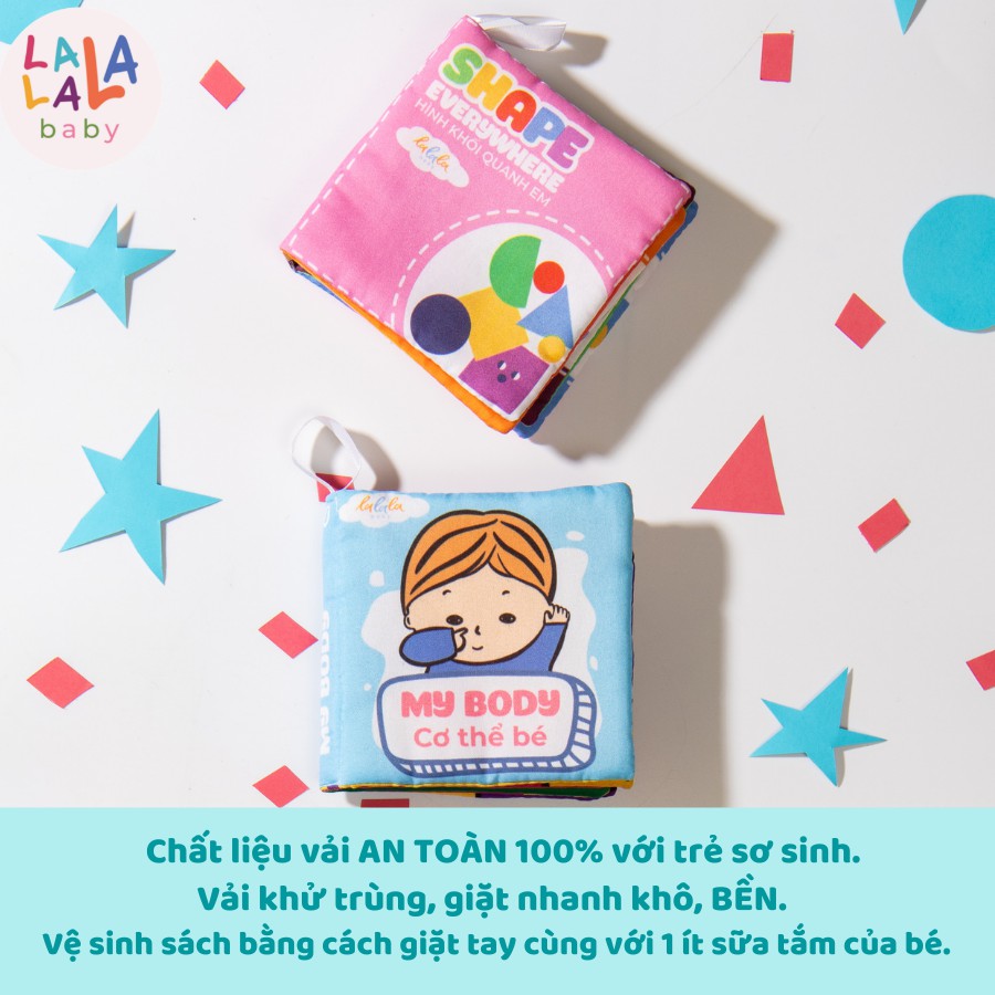 [LIFEMALL9915 - 12% đơn 99K] Bộ sách vải cho bé Lalala Baby nhiều chủ đề thú vị. Mini cloth book
