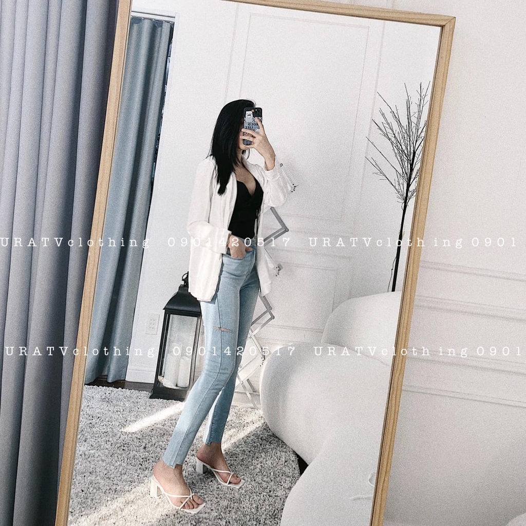 [CÓ SẴN- ẢNH THẬT] Quần skinny rách đùi