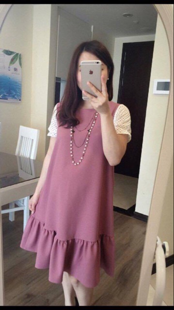 Đầm bầu công sở dáng suông