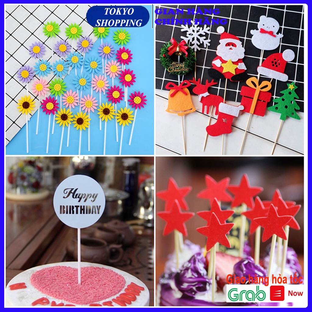 Thẻ cắm trang trí bánh kem hình thù ngộ nghĩnh