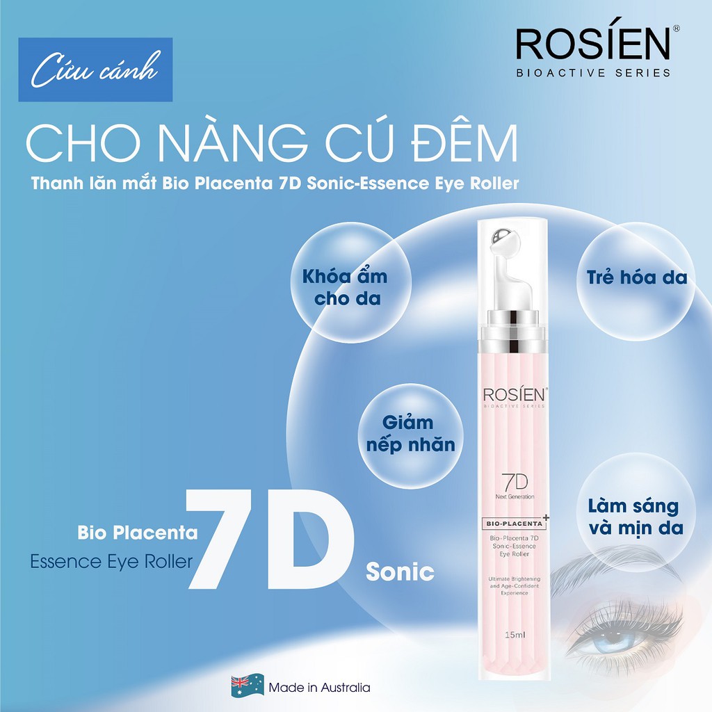 Thanh Lăn Dưỡng Mắt ROSIEN Bio – Placenta 7D Sonic – Essence Eye Roller.