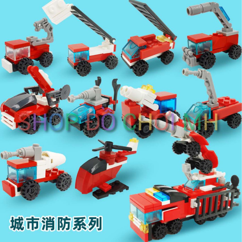 Đồ chơi Lego xếp hình lắp ráp SX52009-hệ thống xe cứu hỏa