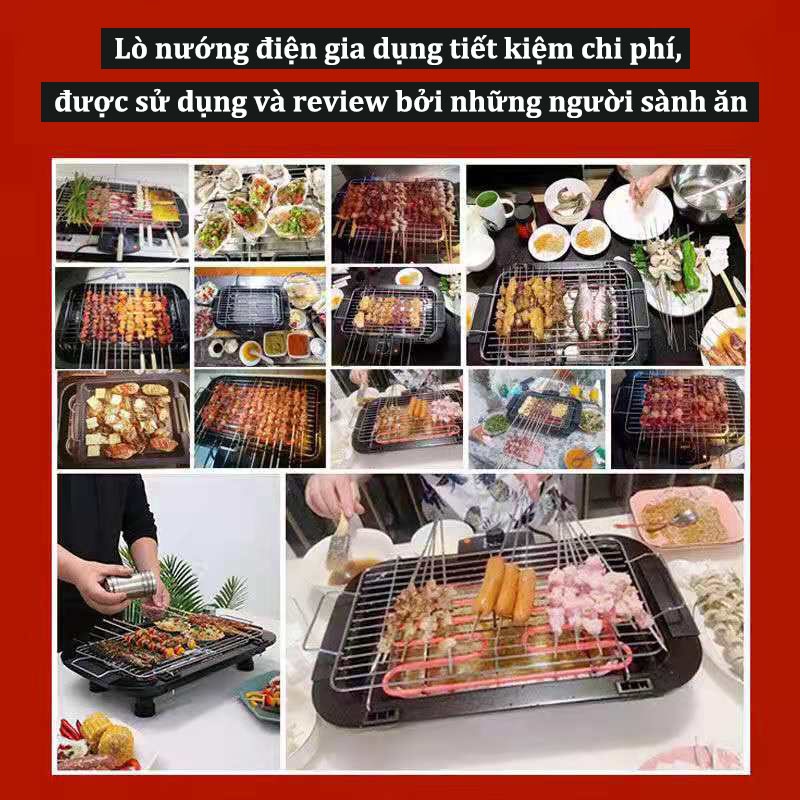 Bếp Nướng Điện Không Khói BBQ Có Khay Đựng Dầu Mỡ Tháo Lắp Dễ Dàng, An Toàn, Tiện Lợi,bảo Hành 3 Tháng