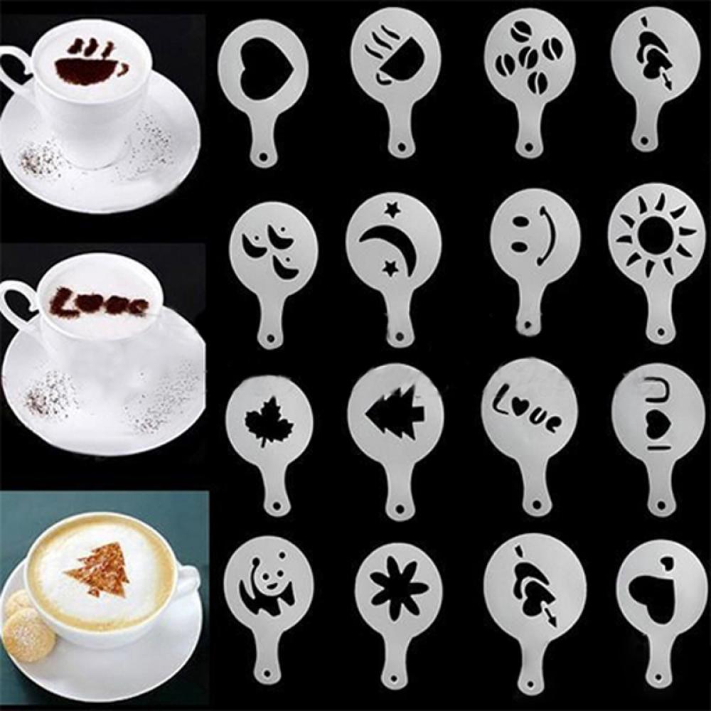 Bộ 16 Khuôn Tạo Hình Trang Trí Mặt Cà Phê