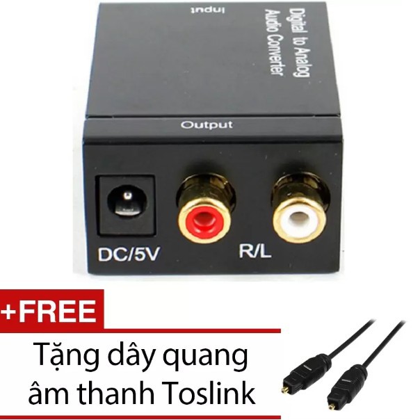 Bộ chuyển đổi Optical Audio to RCA Audio - Digital to Analog Audio R/L Kèm dây quang -DC633