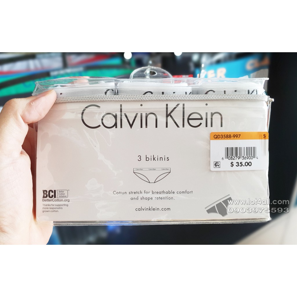 [AUT.] Quần lót nữ Calvin Klein QD3588 Carousel Bikini 3-pack Raspberry Jam/Dusty Periwinkle/White