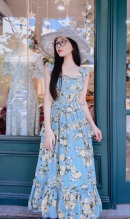 Đầm maxi hoa nhí vintage