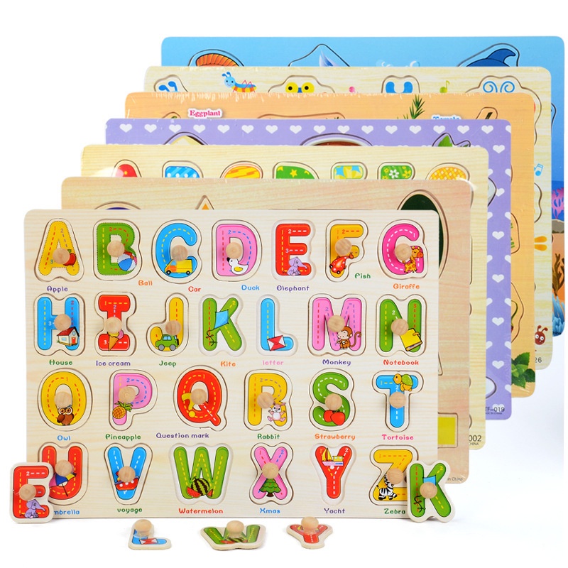 Mới Bộ Đồ Chơi Lắp Ráp Bằng Gỗ Cho Bé Học Chữ Và Số